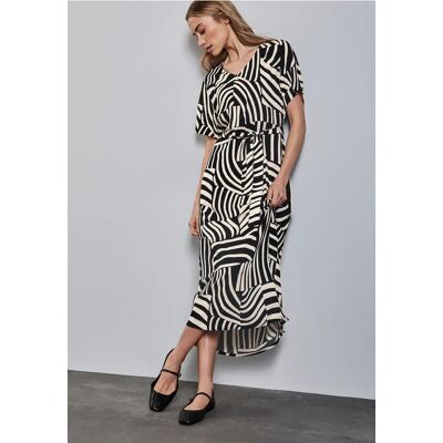 Street One Bedrucktes Maxi-Kleid - Schwarz - Damen Street One Bedrucktes Maxi-Kleid - Schwarz - Damen