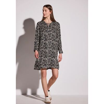 Street One Gemustertes Tunika-Kleid - Schwarz - Damen Street One Gemustertes Tunika-Kleid - Schwarz - Damen
