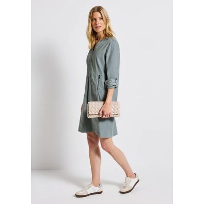 Street One Cordkleid mit Split Neck - Blau - Damen Street One Cordkleid mit Split Neck - Blau - Damen