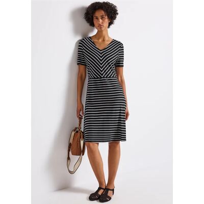 Street One Gestreiftes Jersey-Kleid - Schwarz - Damen Street One Gestreiftes Jersey-Kleid - Schwarz - Damen
