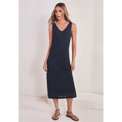 Street One Midi-Kleid mit V-Neck aus Spitze - Blau - Damen Street One Midi-Kleid mit V-Neck aus Spitze - Blau - Damen