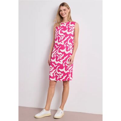 Street One Knielanges Kleid mit Rundhals und Print - Pink - Damen Street One Knielanges Kleid mit Rundhals und Print - Pink - Damen