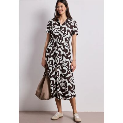Street One Maxi-Kleid mit Hemdkragen und Print - Braun - Damen Street One Maxi-Kleid mit Hemdkragen und Print - Braun - Damen