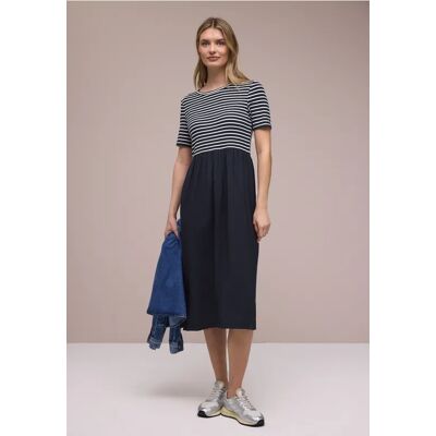Street One Midi-Kleid mit Strukturmix - Blau - Damen Street One Midi-Kleid mit Strukturmix - Blau - Damen