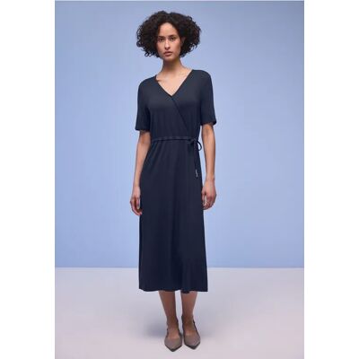 Street One Midi-Kleid mit Wickel-Detail - Blau - Damen Street One Midi-Kleid mit Wickel-Detail - Blau - Damen