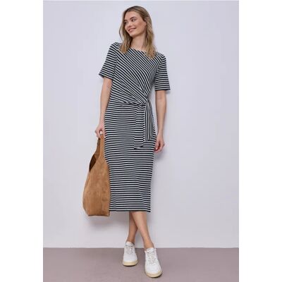 Street One Midi-Kleid mit Knotendetail - Blau - Damen Street One Midi-Kleid mit Knotendetail - Blau - Damen
