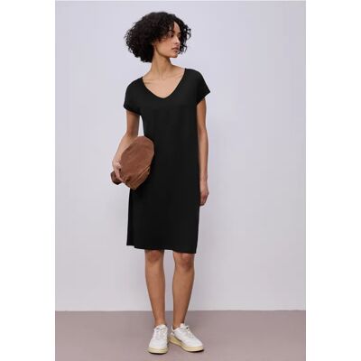Street One Knielanges Kleid aus Jersey - Schwarz - Damen Street One Knielanges Kleid aus Jersey - Schwarz - Damen