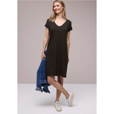 Street One Knielanges Kleid aus Jersey - Braun - Damen Street One Knielanges Kleid aus Jersey - Braun - Damen