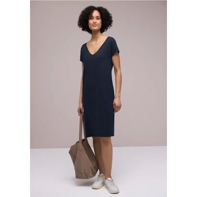 Street One Knielanges Kleid aus Jersey - Blau - Damen Street One Knielanges Kleid aus Jersey - Blau - Damen