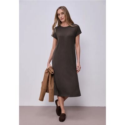 Street One Midi-Kleid aus Jersey in Rippstruktur - Braun - Damen Street One Midi-Kleid aus Jersey in Rippstruktur - Braun - Damen