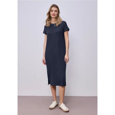 Street One Midi-Kleid aus Jersey in Rippstruktur - Blau - Damen Street One Midi-Kleid aus Jersey in Rippstruktur - Blau - Damen