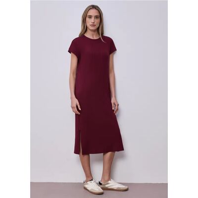 Street One Midi-Kleid aus Jersey in Rippstruktur - Rot - Damen Street One Midi-Kleid aus Jersey in Rippstruktur - Rot - Damen