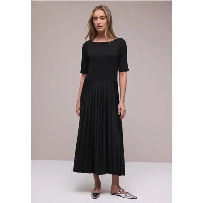 Street One Midi-Kleid mit Plissée-Rock - Schwarz - Damen Street One Midi-Kleid mit Plissée-Rock - Schwarz - Damen