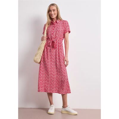 Street One Midi-Kleid mit Zick-Zack-Muster - Rot - Damen Street One Midi-Kleid mit Zick-Zack-Muster - Rot - Damen
