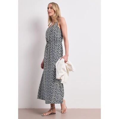 Street One Midi-Kleid mit Zick-Zack-Muster - Blau - Damen Street One Midi-Kleid mit Zick-Zack-Muster - Blau - Damen