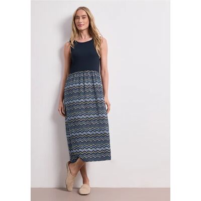 Street One Midi-Kleid mit Strukturrock - Blau - Damen Street One Midi-Kleid mit Strukturrock - Blau - Damen