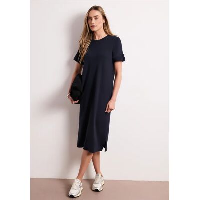 Street One Midi-Kleid mit Rundhals und Knöpfen - Blau - Damen Street One Midi-Kleid mit Rundhals und Knöpfen - Blau - Damen