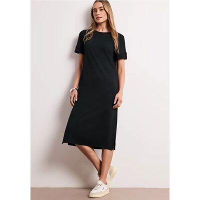 Street One Midi-Kleid mit Rundhals und Knöpfen - Grün - Damen Street One Midi-Kleid mit Rundhals und Knöpfen - Grün - Damen