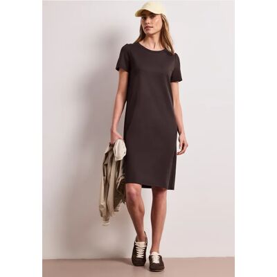 Street One Knielanges Kleid mit Raffung - Braun - Damen Street One Knielanges Kleid mit Raffung - Braun - Damen