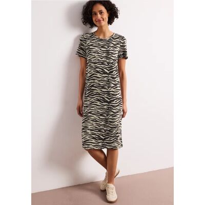 Street One Knielanges Kleid mit Zebra-Print - Braun - Damen Street One Knielanges Kleid mit Zebra-Print - Braun - Damen