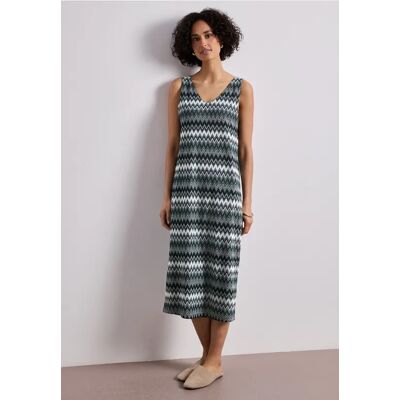Street One Midikleid in Jacquard-Qualität mit V-Neck - Grün - Damen Street One Midikleid in Jacquard-Qualität mit V-Neck - Grün - Damen