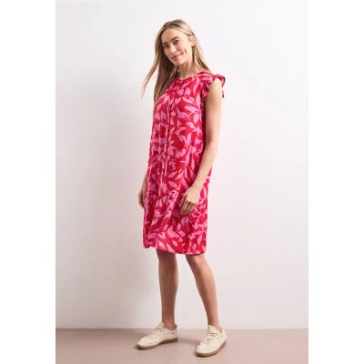 Street One Knielanges Kleid mit Knopfleiste - Rot - Damen Street One Knielanges Kleid mit Knopfleiste - Rot - Damen
