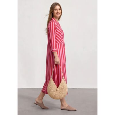 Street One Maxikleid mit Hemdkragen und Print - Rot - Damen Street One Maxikleid mit Hemdkragen und Print - Rot - Damen
