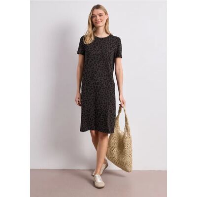 Street One Knielanges Kleid mit Raffung - Braun - Damen Street One Knielanges Kleid mit Raffung - Braun - Damen