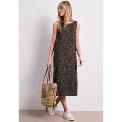 Street One Midi-Kleid aus Jersey mit Leo-Print - Braun - Damen Street One Midi-Kleid aus Jersey mit Leo-Print - Braun - Damen