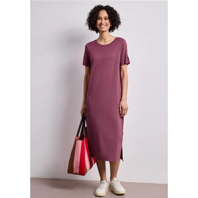 Street One Midi-Kleid mit Kurzarm mit Schlitzdetail - Rosa - Damen Street One Midi-Kleid mit Kurzarm mit Schlitzdetail - Rosa - Damen