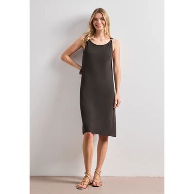 Street One Knielanges Kleid mit Schnallendetail - Braun - Damen Street One Knielanges Kleid mit Schnallendetail - Braun - Damen