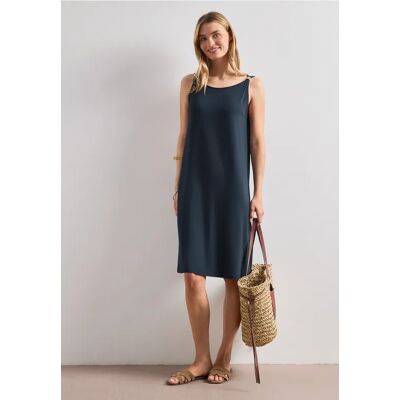 Street One Knielanges Kleid mit Schnallendetail - Blau - Damen Street One Knielanges Kleid mit Schnallendetail - Blau - Damen