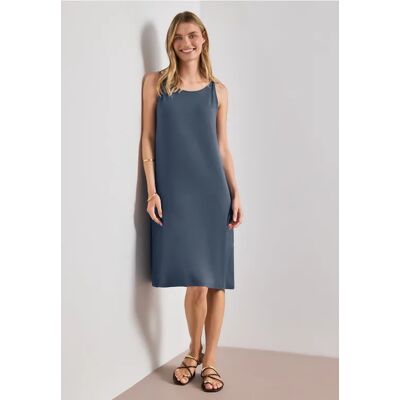 Street One Knielanges Kleid mit Schnallendetail - Blau - Damen Street One Knielanges Kleid mit Schnallendetail - Blau - Damen