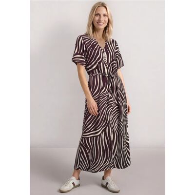 Street One Midi-Kleid mit V-Neck und Print - Rot - Damen Street One Midi-Kleid mit V-Neck und Print - Rot - Damen