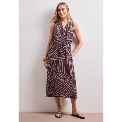 Street One Midi-Kleid mit Split Neck und Zipper - Rot - Damen Street One Midi-Kleid mit Split Neck und Zipper - Rot - Damen