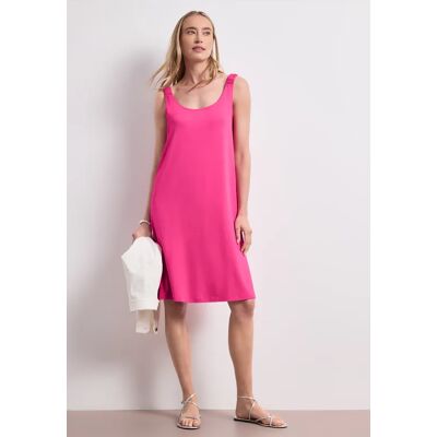 Street One Knielanges Kleid mit gerafften Trägern - Pink - Damen Street One Knielanges Kleid mit gerafften Trägern - Pink - Damen