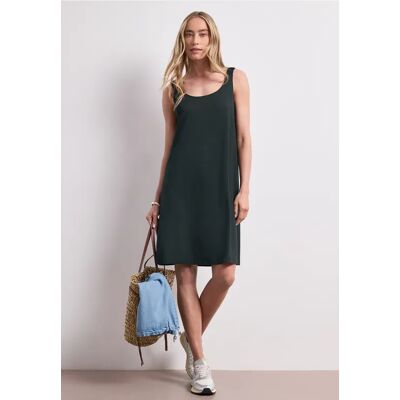 Street One Knielanges Kleid mit gerafften Trägern - Grün - Damen Street One Knielanges Kleid mit gerafften Trägern - Grün - Damen