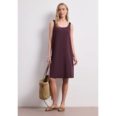 Street One Knielanges Kleid mit gerafften Trägern - Rot - Damen Street One Knielanges Kleid mit gerafften Trägern - Rot - Damen