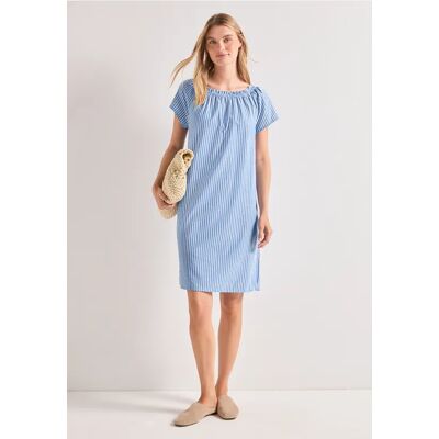 Street One Knielanges Kleid mit Glitzerdetails - Blau - Damen Street One Knielanges Kleid mit Glitzerdetails - Blau - Damen