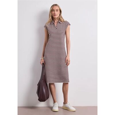 Street One Midi-Kleid in Strick-Optik mit Streifen - Rot - Damen Street One Midi-Kleid in Strick-Optik mit Streifen - Rot - Damen