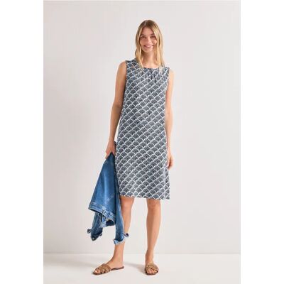 Street One Knielanges Kleid mit Raffung - Blau - Damen Street One Knielanges Kleid mit Raffung - Blau - Damen