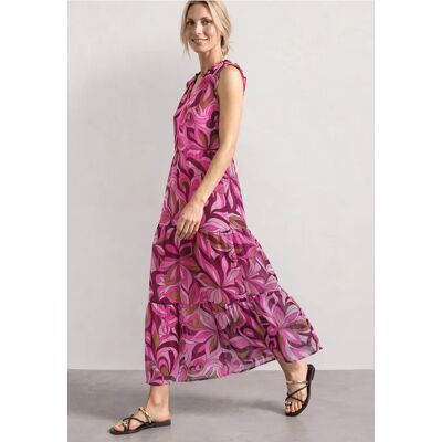 Street One Maxi-Kleid aus Chiffon mit Print - Pink - Damen Street One Maxi-Kleid aus Chiffon mit Print - Pink - Damen