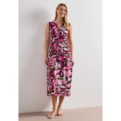 Street One Midikleid mit Split Neck und Zipper - Pink - Damen Street One Midikleid mit Split Neck und Zipper - Pink - Damen
