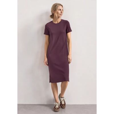 Street One Midikleid in Rippstruktur mit Rundhals - Rot - Damen Street One Midikleid in Rippstruktur mit Rundhals - Rot - Damen
