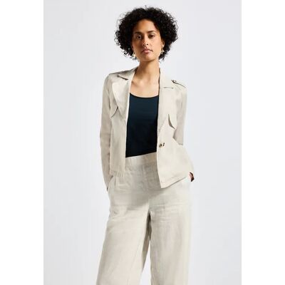 Street One Kurzer Trenchcoat aus Leinen - Beige - Damen Street One Kurzer Trenchcoat aus Leinen - Beige - Damen