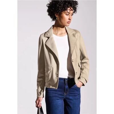 Street One Velours Jacke - Beige - Damen Street One Velours Jacke - Beige - Damen