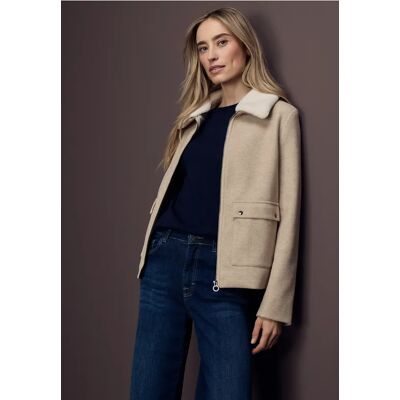 Street One Jacke mit abnehmbarem Kragen - Beige - Damen Street One Jacke mit abnehmbarem Kragen - Beige - Damen
