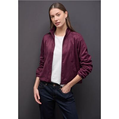 Street One Kurze Velours Jacke - Rot - Damen Street One Kurze Velours Jacke - Rot - Damen