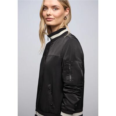 Street One Blouson mit Collegedetails - Schwarz - Damen Street One Blouson mit Collegedetails - Schwarz - Damen