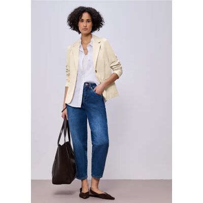 Street One Blazer im langen Schnitt mit Struktur - Beige - Damen Street One Blazer im langen Schnitt mit Struktur - Beige - Damen